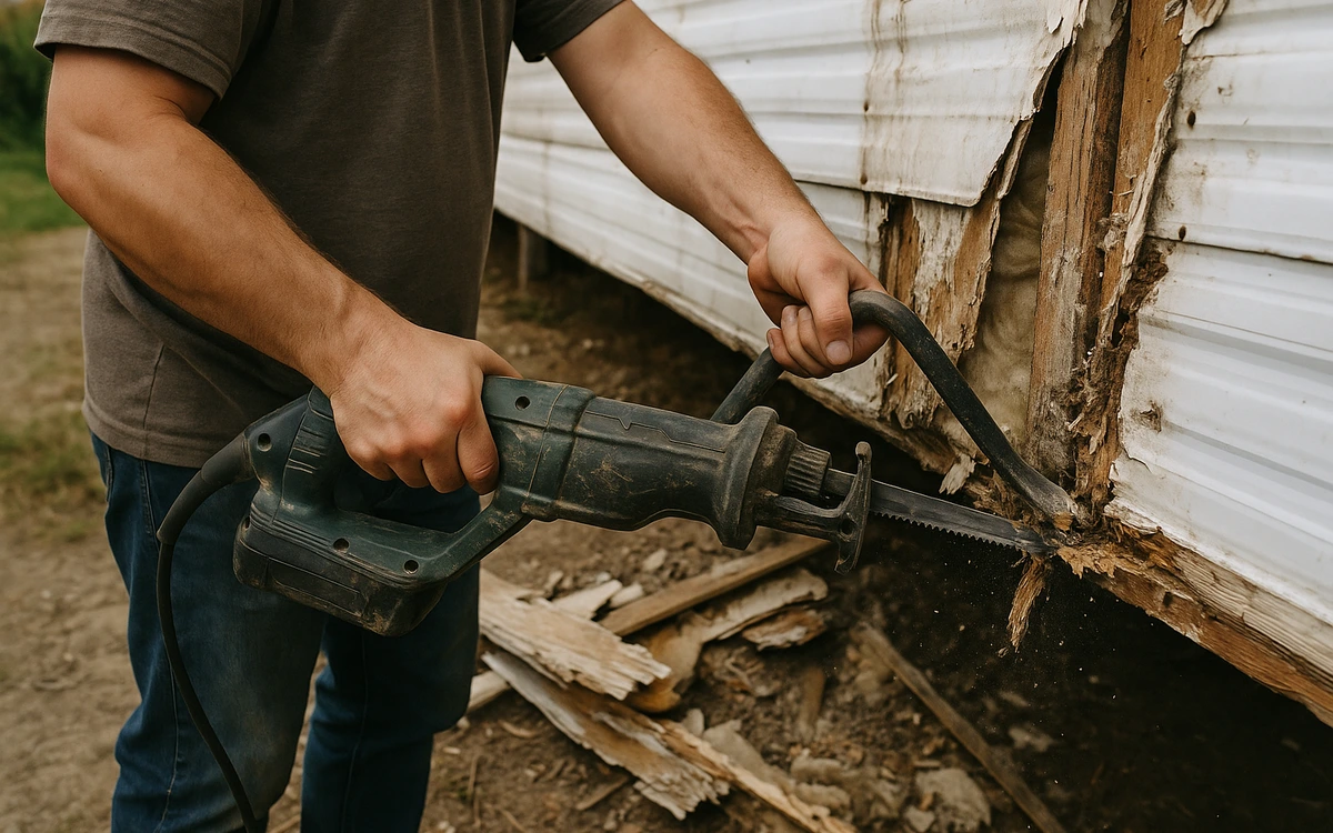 Mobile home demolition contractor